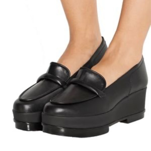 Robert Clergerie Shoes - Robert Clergerie Black Leather Platform Loafers